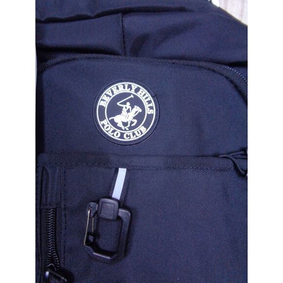 Beverly Hills Polo Club BHPC‎ Backpack Black With White Logo Cushioned Straps - Picture 3 of 9